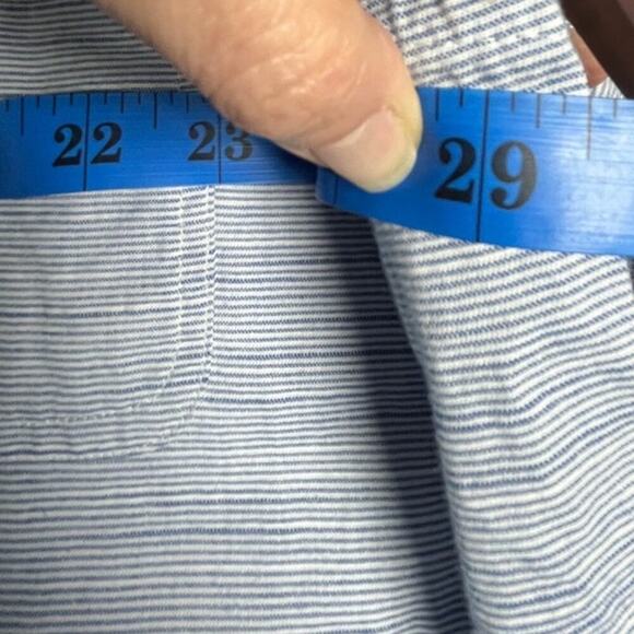 Izod Men 2XL Saltwater Relaxed Classic Blue White Striped Cotton Short‎ Sleeves - Picture 11 of 12